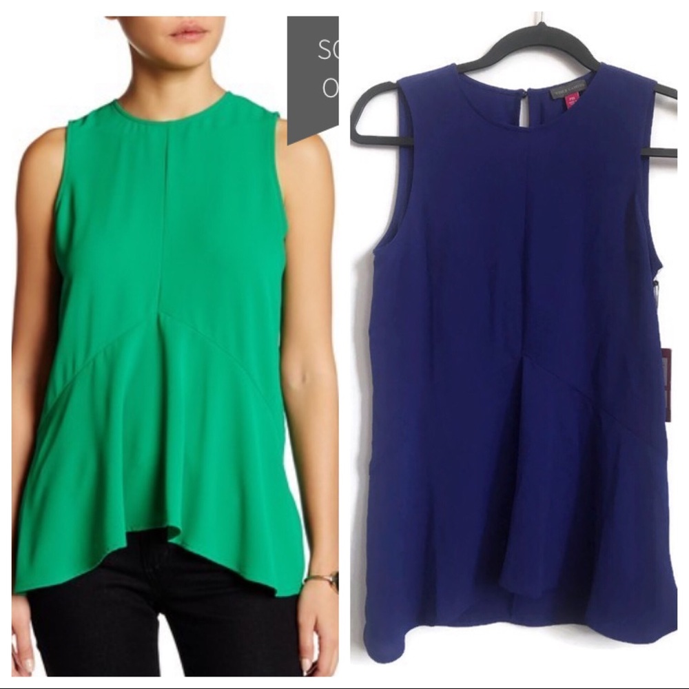 NWT Royal Blue Camuto Ruffle Tank PXS